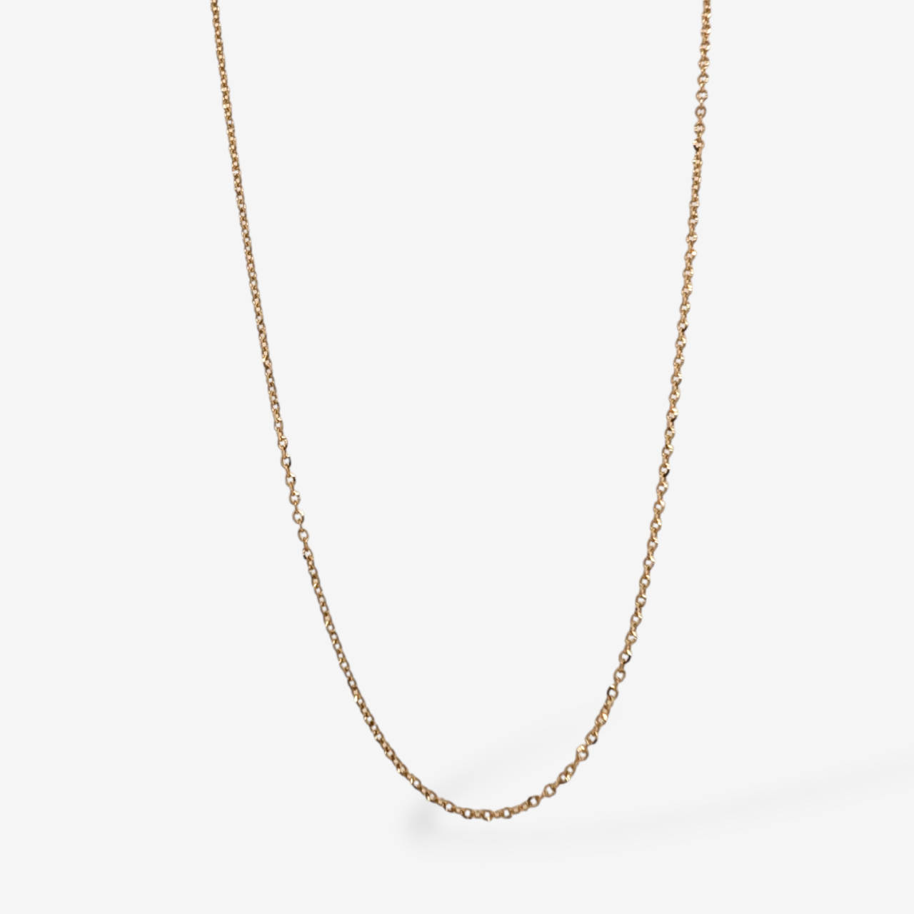 Cadena (45 cm) Tejido Cable Diamantado c/ Cierre Spring (0.70 mm) - Oro Amarillo 18Kts