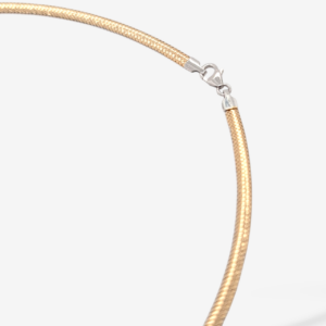 Gargantilla (40 cm) Omega Elastica Reversible (3.6 mm) c/ Cierre Lobster - Oro Dos Tonos 14Kts