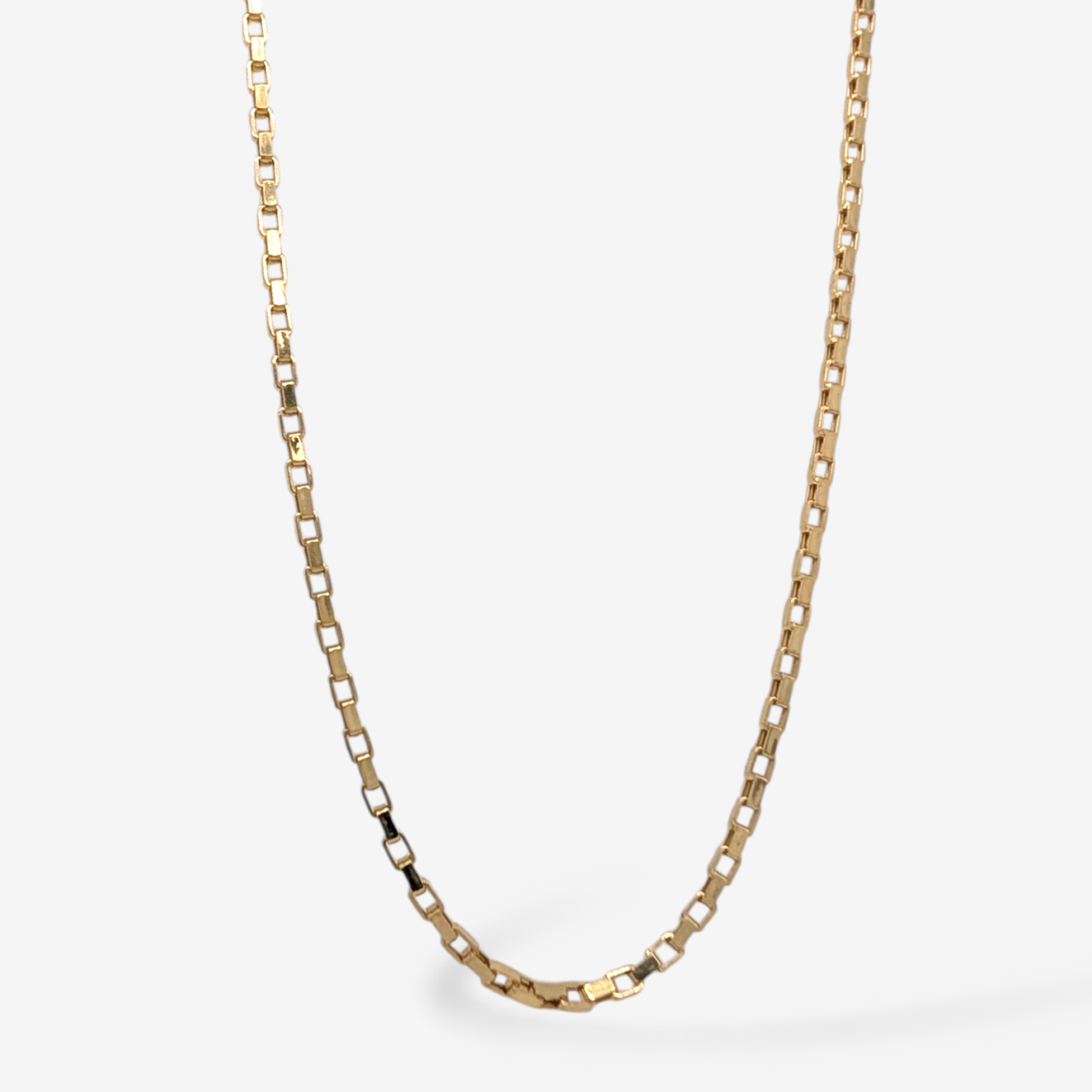 Cadena (45 cm) Tejido Box (1.90 mm) c/ Cierre Lobster - Oro Amarillo 18Kts