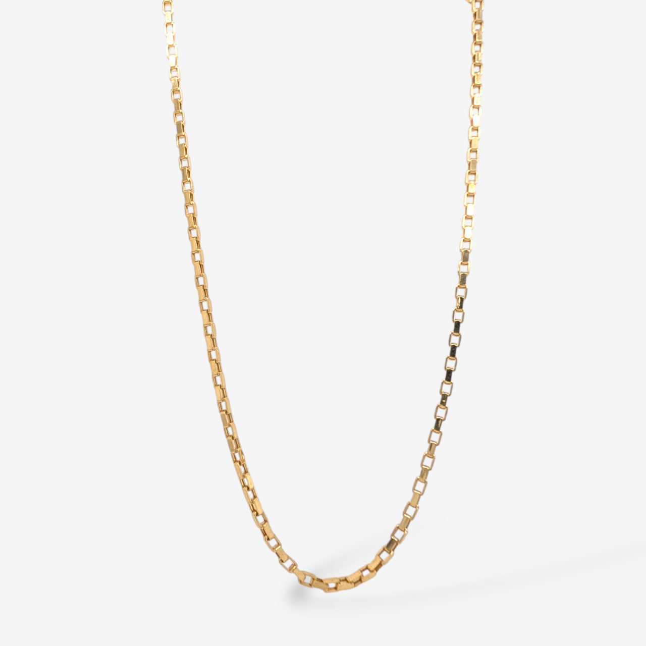 Cadena (50 cm) Tejido Box (1.9 mm) c/ Cierre Lobster  - Oro Amarillo 18Kts