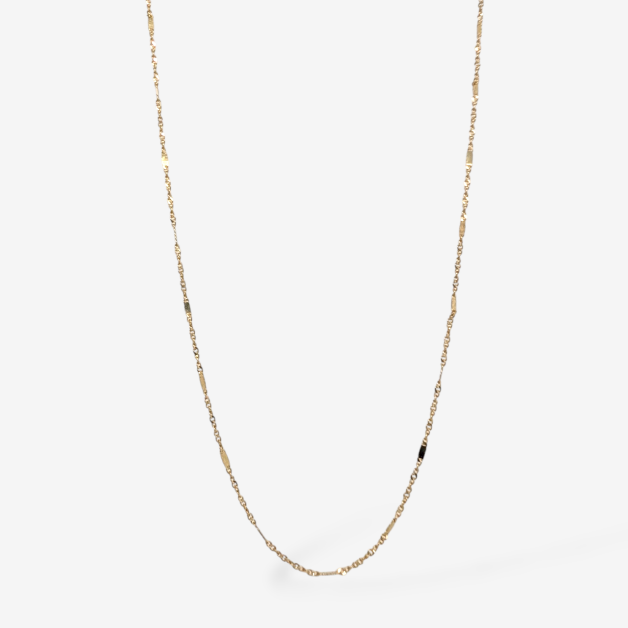 Cadena (40 cm) Tejido Singapur/Espejo (1.1 mm) c/ Cierre Lobster - Oro Amarillo 18Kts