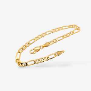 Brazalete (19 cm) Figaro/Mariner Plano (4.5 mm) c/ Cierre Lobster - Oro Amarillo 18Kts