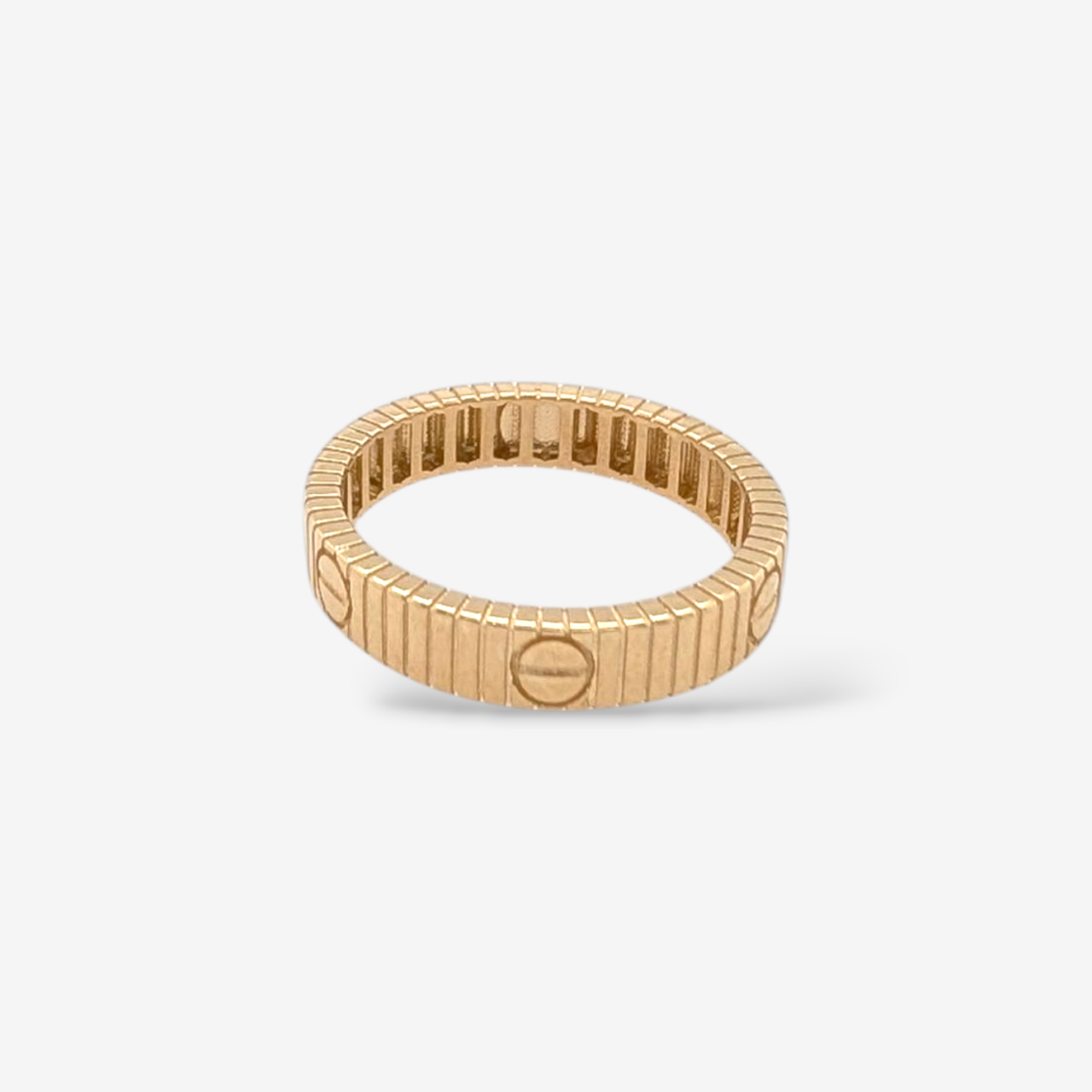 Anillo (4 mm) Lineas Flex & Circulos Estampados - Oro Amarillo 14Kts