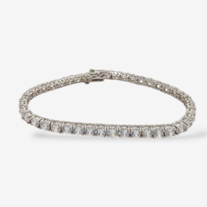 Brazalete (18 cm) Tennis c/ Zircones (4 mm) c/ Cierre de Caja - Plata
