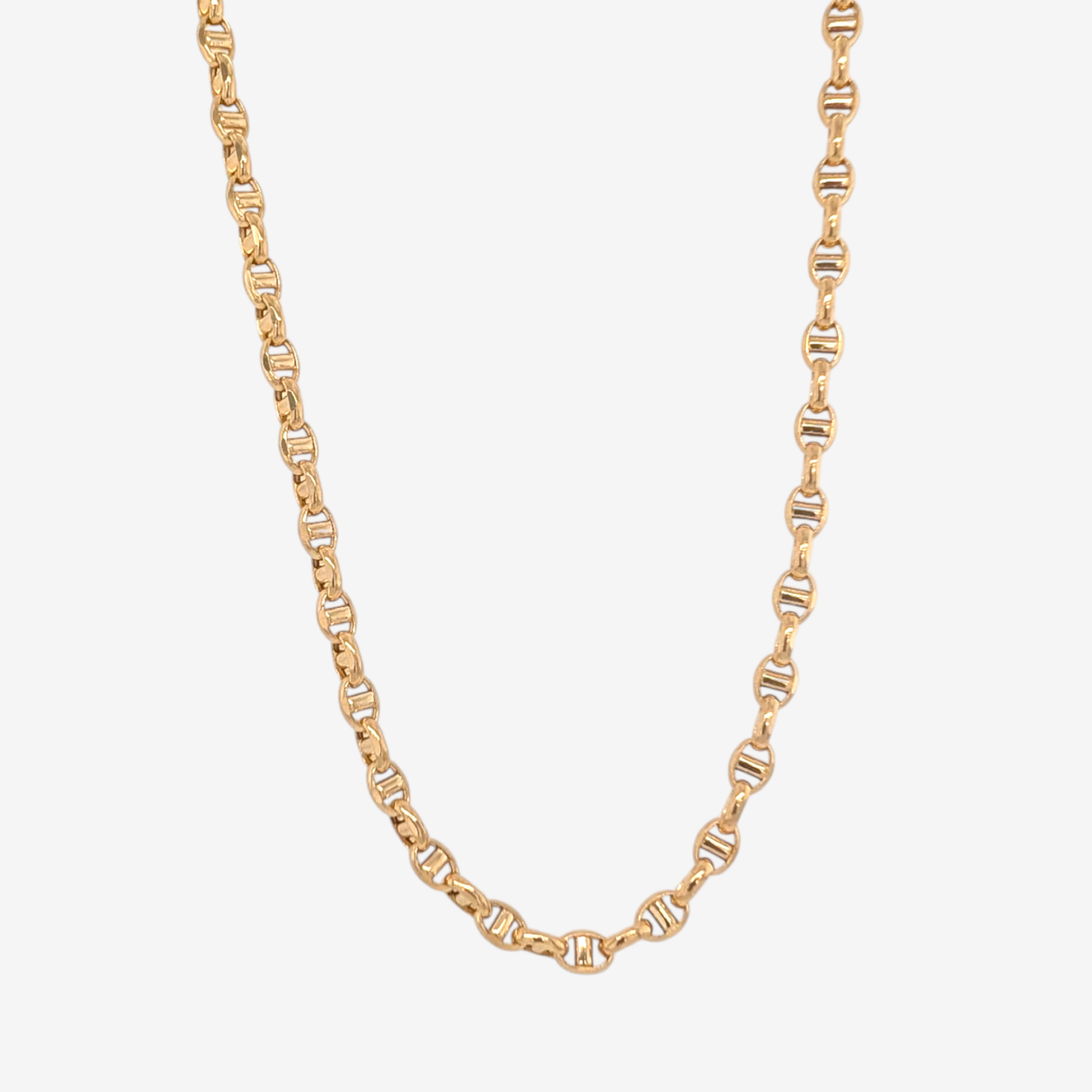 Cadena (70 cm) Mariner Alternado Light (3.64 mm) c/ Cierre Lobster - Oro Amarillo 18Kts