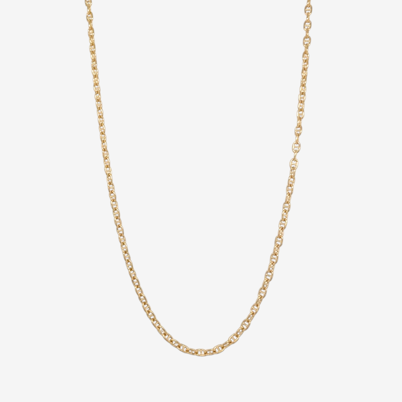 Cadena (40 cm) Mini Mariner Alternado c/ Cierre Spring (2 mm) - Oro Amarillo 18Kts