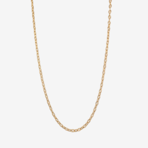 Cadena (45 cm) Tejido Mariner Alternado Light (2 mm) c/ Cierre Spring - Oro Amarillo 18Kts