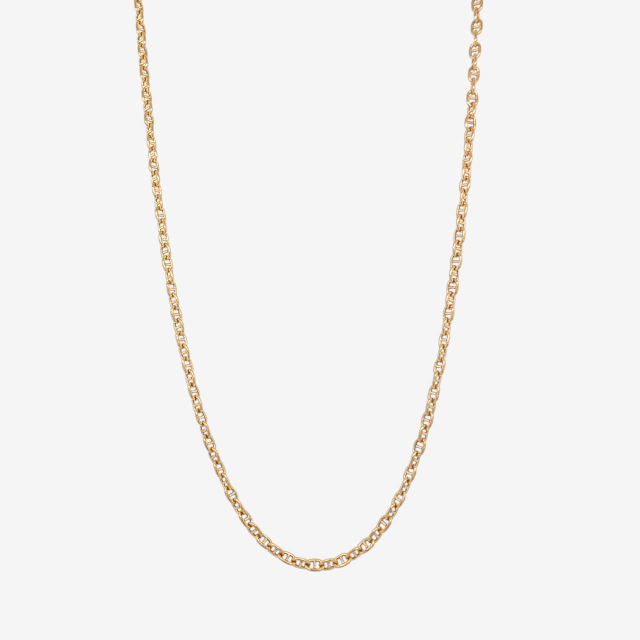 Cadena (45 cm) Tejido Mariner Alternado Light (2 mm) c/ Cierre Spring - Oro Amarillo 18Kts