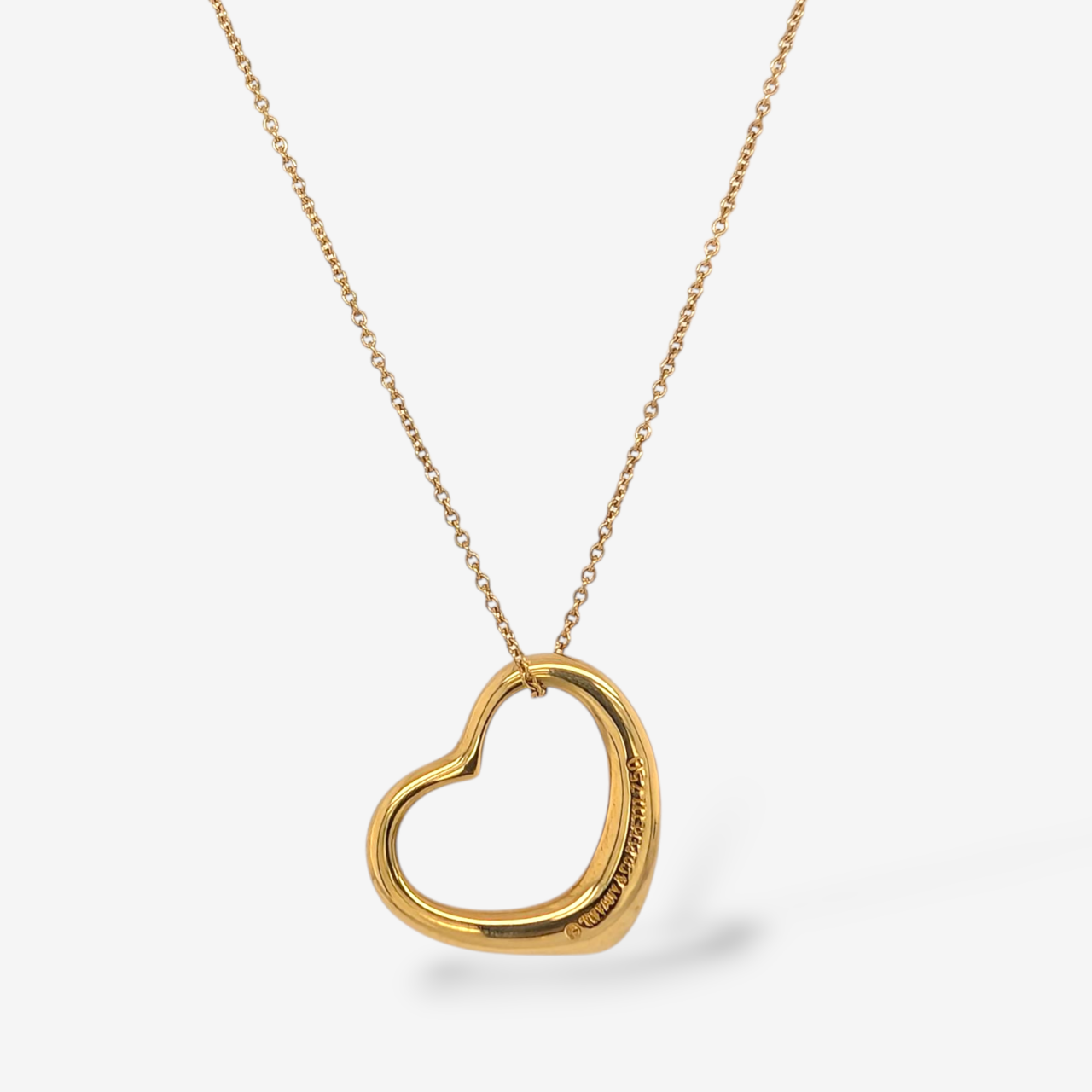 Cadena (40 cm) c/ Corazon Silueta Tiffany (22 x 18 mm) - Oro Amarillo 18Kts