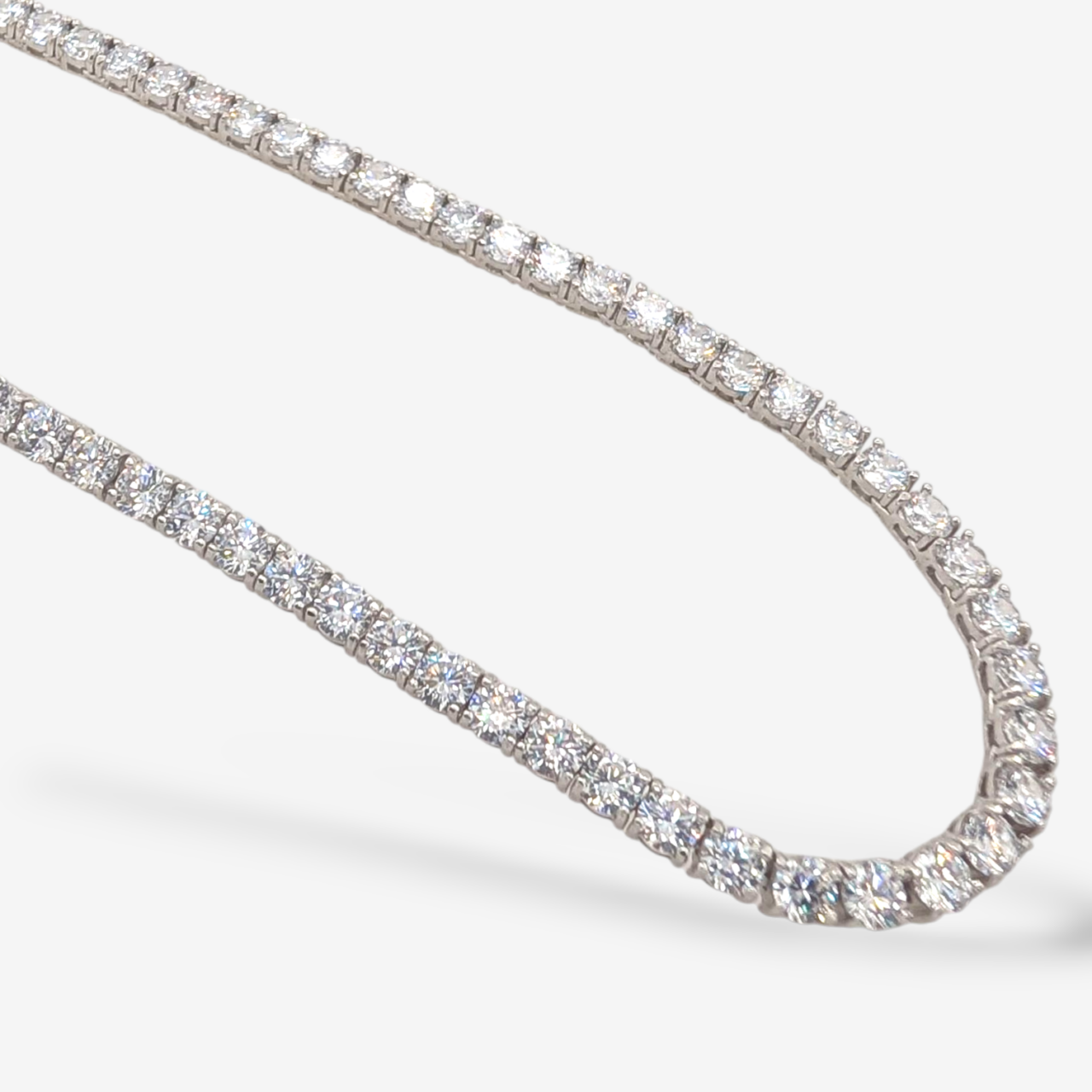 Gargantilla (40 cm) Tennis c/ Zircones 4 Prongs (4 mm) c/ Cierre Caja - Plata