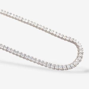 Gargantilla (40 cm) Tennis c/ Zircones Carre Cuadrado (4 mm) c/ Cierre Caja- Plata