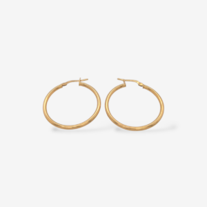 Zarcillos (25 mm) Argollas Tubo Redondo Light (2.1 mm) - Oro Amarillo 18Kts