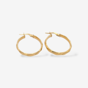 Zarcillos (23 mm) Argollas Media Cana Twist (3.6 mm) - Oro Amarillo 18Kts