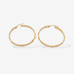 Zarcillos (34 mm) Argollas Media Cana Twist (3.6 mm) - Oro Amarillo 18Kts