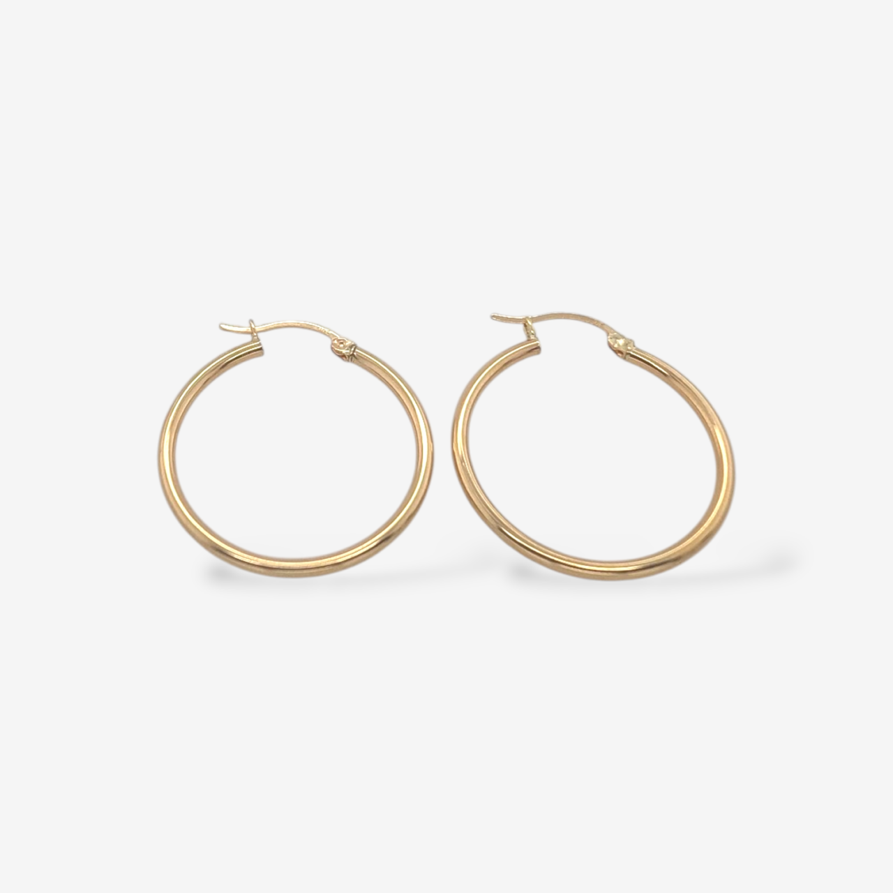 Zarcillos (29 mm) Argollas 1/2 Cana Light (3 mm) - Oro Amarillo 18Kts