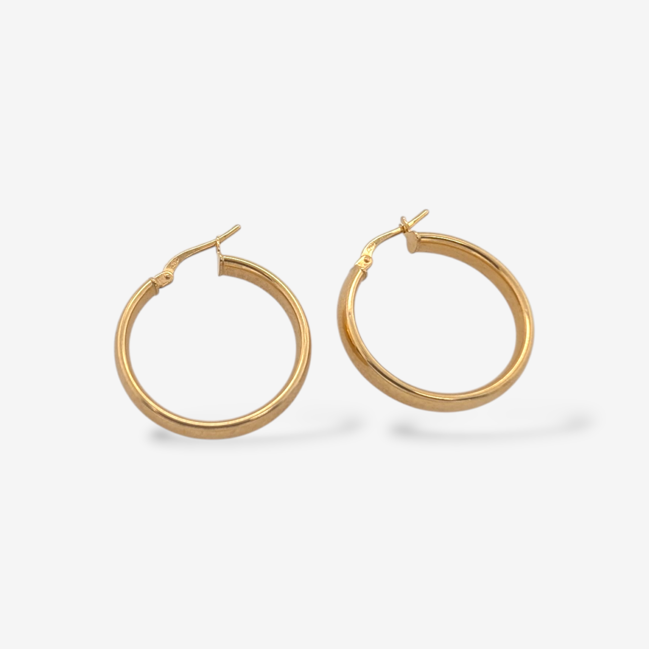 Zarcillos (24 mm) Argollas Tubo Media Cana (4 mm) - Oro Amarillo 18Kts