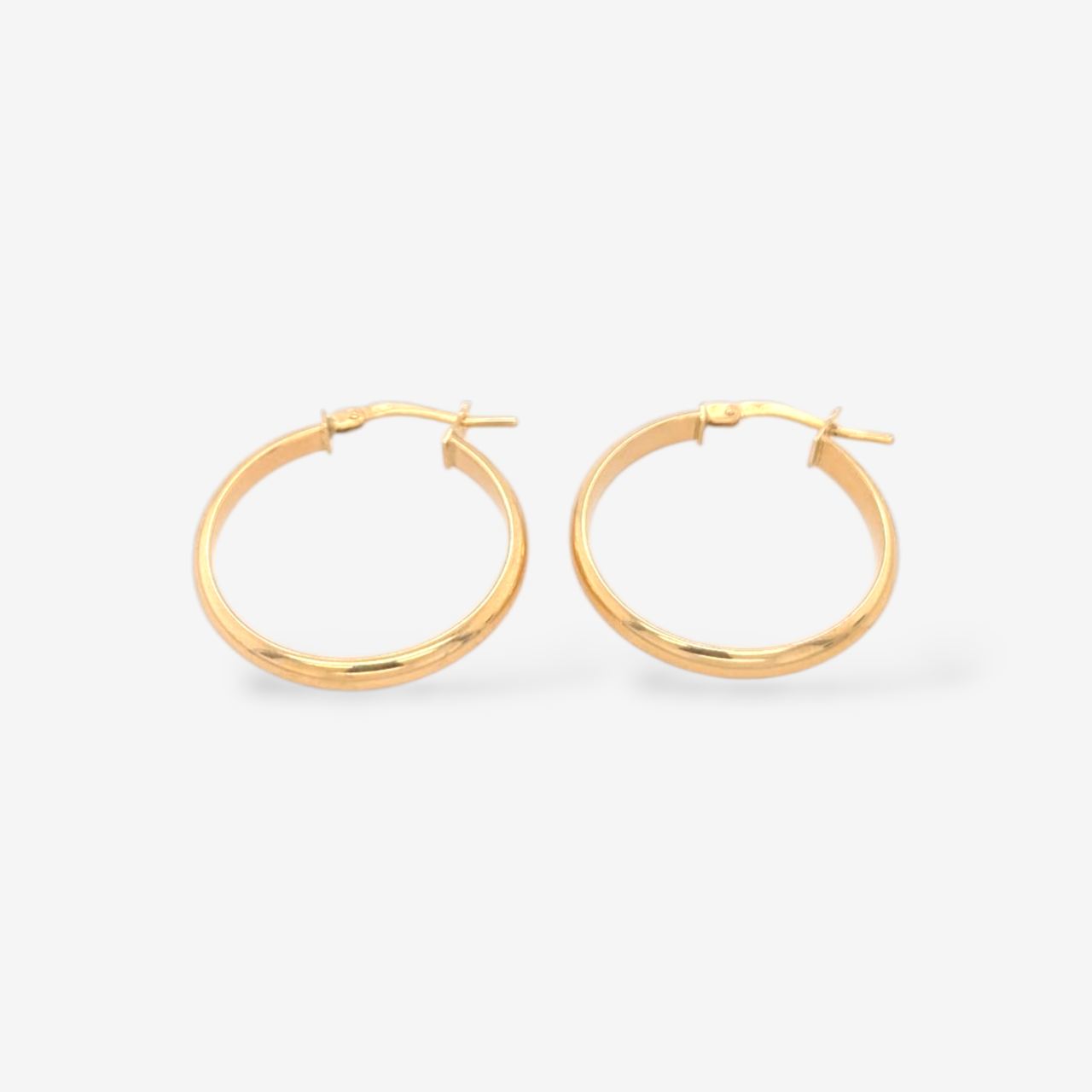 Zarcillos (23 mm) Argollas Tubo 1/2 Cana (3 mm) - Oro Amarillo 18Kts