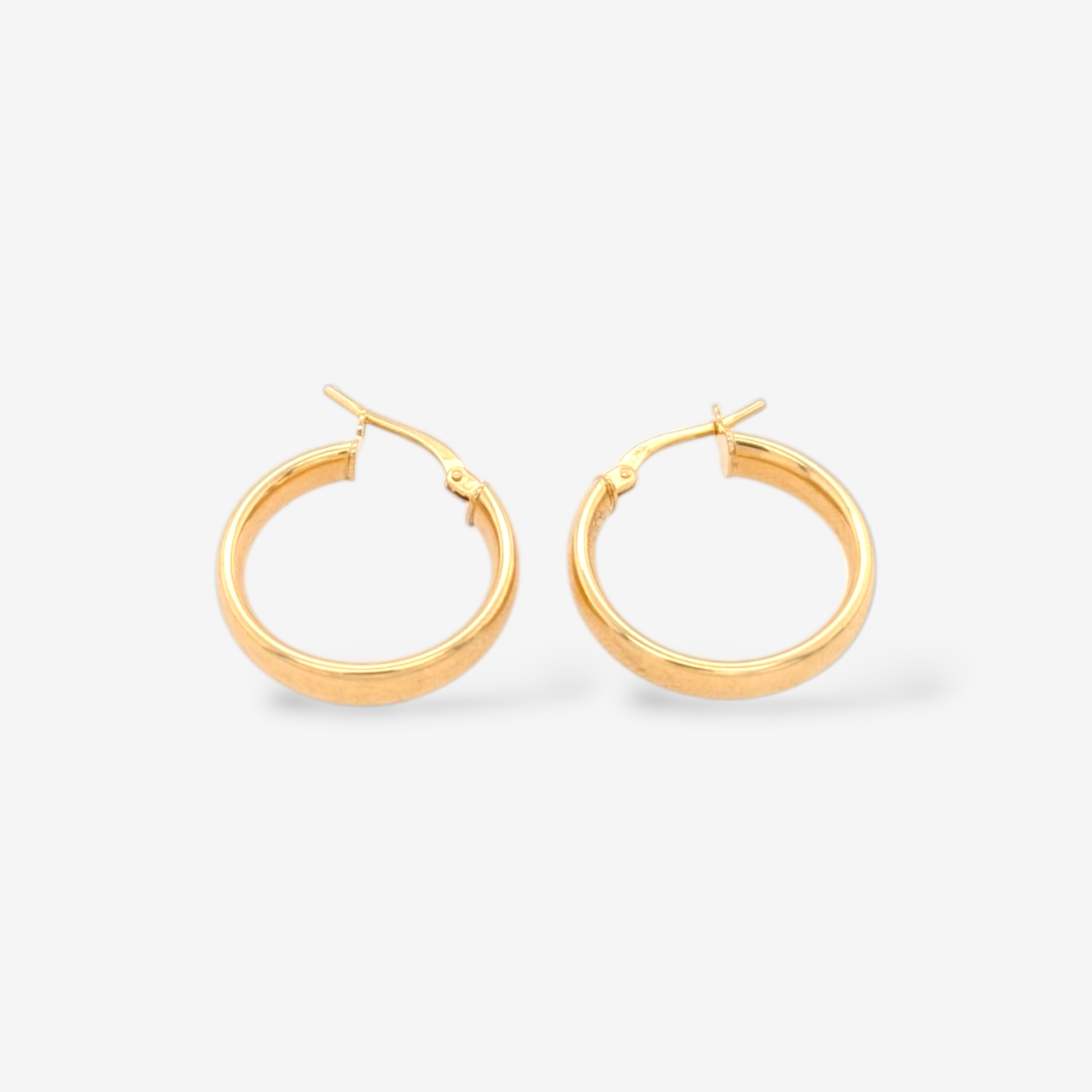 Zarcillos (20 mm) Argollas 1/2 Cana Light (3.9 mm) - Oro Amarillo 18Kts