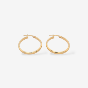 Zarcillos (23 mm) Argollas Media Cana c/ Textura (2.9 mm) - Oro Amarillo 18Kts