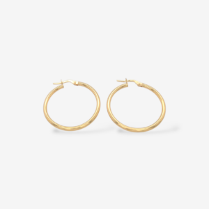 Zarcillos (28 mm) Argollas Tubo Fino Light (2 mm) - Oro Amarillo 18Kts