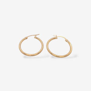 Zarcillos (28 mm) Argollas Tubo Fino Light (2 mm) - Oro Amarillo 18Kts