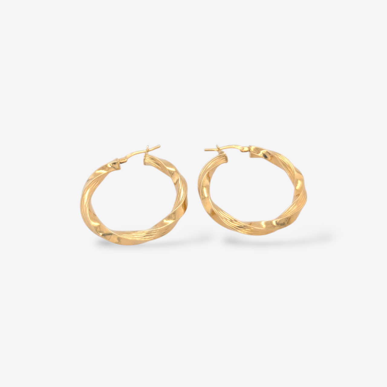 Zarcillos (31 mm) Argollas Melcocha Twist (3.8 mm) - Oro Amarillo 18Kts