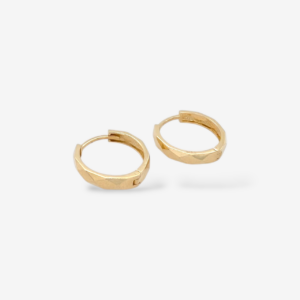 Huggies (14 mm) Fascetadas (2.7 mm) - Oro Amarillo 14Kts