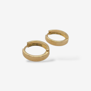 Huggies (17 mm) Tubo Rectangular (4 mm) - Oro Amarillo 14Kts