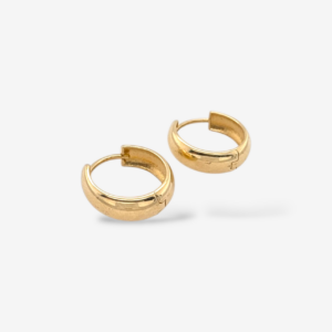 Huggies (14 mm) Tubo Rectangular (4.63 mm) - Oro Amarillo 14Kts