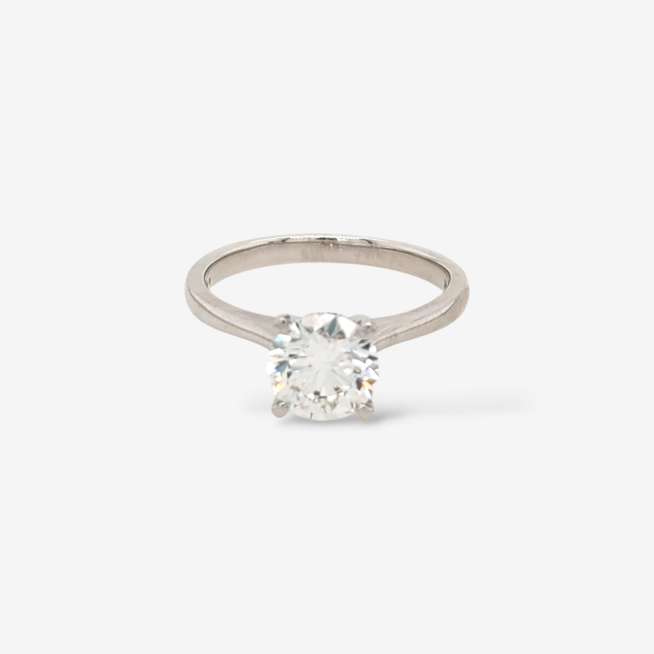 Anillo (1.24 Ct) Compromiso Diamante Labgrown Hidden Halo Redondo 4 Prongs - Oro Blanco 18Kts
