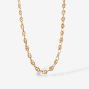 Cadena (40 cm) Tejido Mariner Puff (4.8 mm) c/ Cierre Lobster  - Oro Amarillo 18Kts