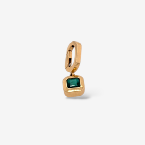 Dije (0.47 Ct) Esmeralda Cuadrada Bail Articulado (7 x 7 mm) Hinge Clas P - Oro Amarillo 18Kts