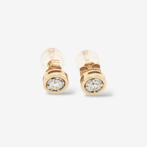 Zarcillos (0.25 Ct) Post Studs Ilussion c/ Diamantes Naturales (6.5 mm) - Oro Amarillo 14Kts