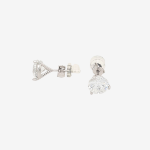 Zarcillos (3 Ct) Post Studs Diamantes Labgrown 3 Prongs - Oro Blanco 18Kts