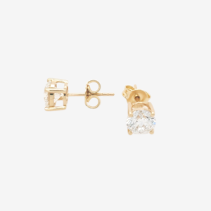 Zarcillos (2 Ct) Post Studs Diamantes Labgrown 4 Prongs (6.25 mm) - Oro Amarillo 14Kts