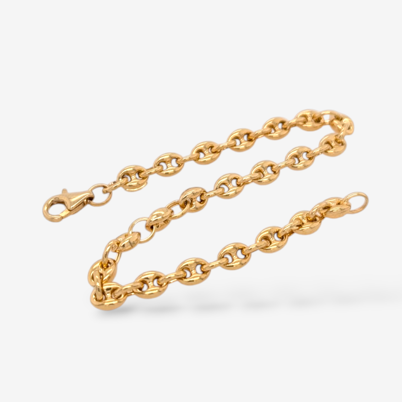 Brazalete (19 cm) Tejido Mariner Puff (4.7 mm) Cierre Lobster - Oro Amarillo 18Kts
