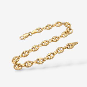 Brazalete (19 cm) Tejido Mariner Puff (5.6 mm) Cierre Lobster - Oro Amarillo 18Kts