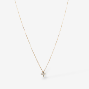 Cadena (45 cm) c/ Trebol Diamantes (0.09 Ct) Naturales (5.5 x 5.5 mm) & Cierre Spring - Oro Amarillo 18Kts