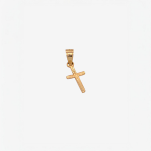 Cruz (6 x 10 mm) Mini Grafiada - Oro Amarillo 14Kts