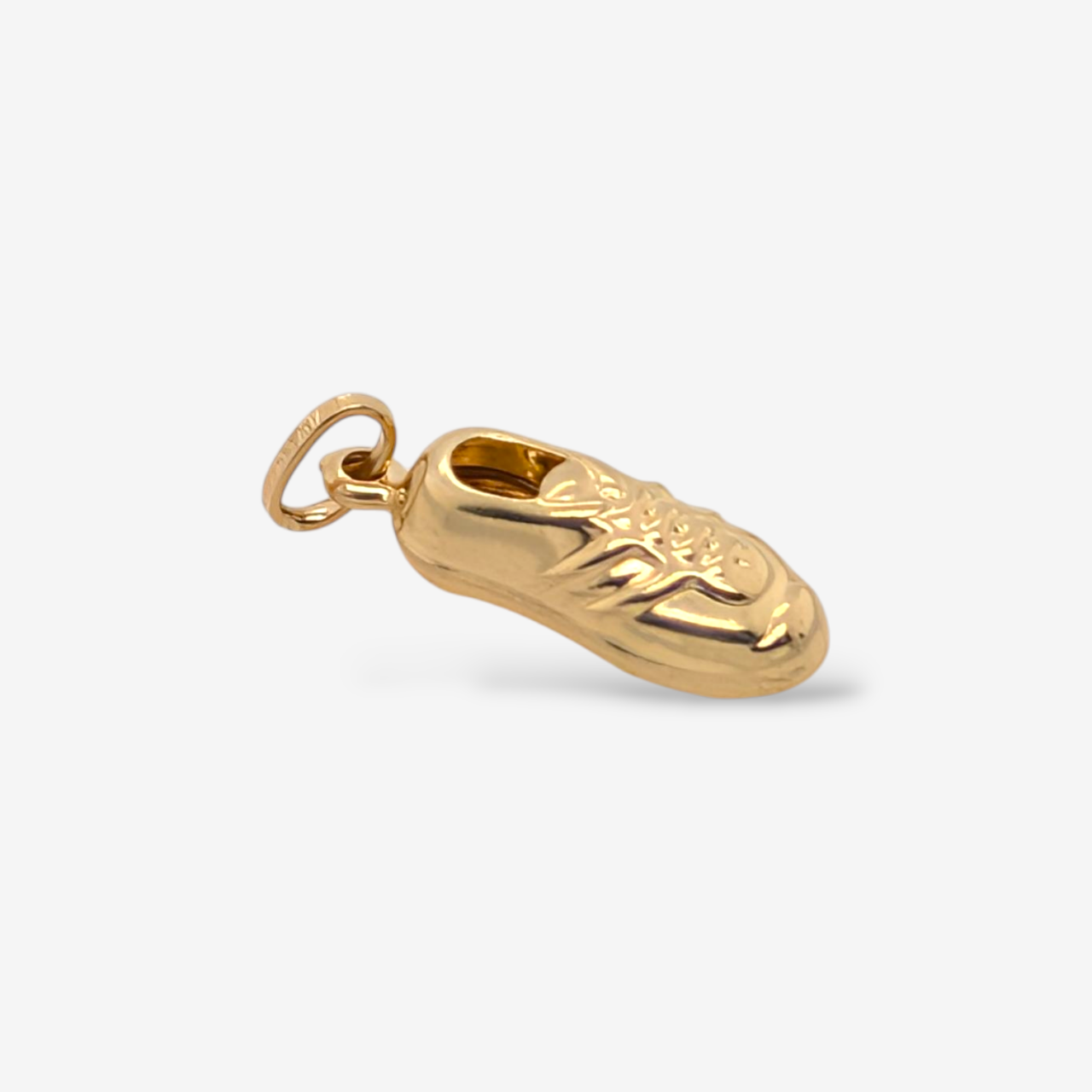 Dije(18 x 8 mm) Zapatos de Futbol Puff - Oro Amarillo 14Kts