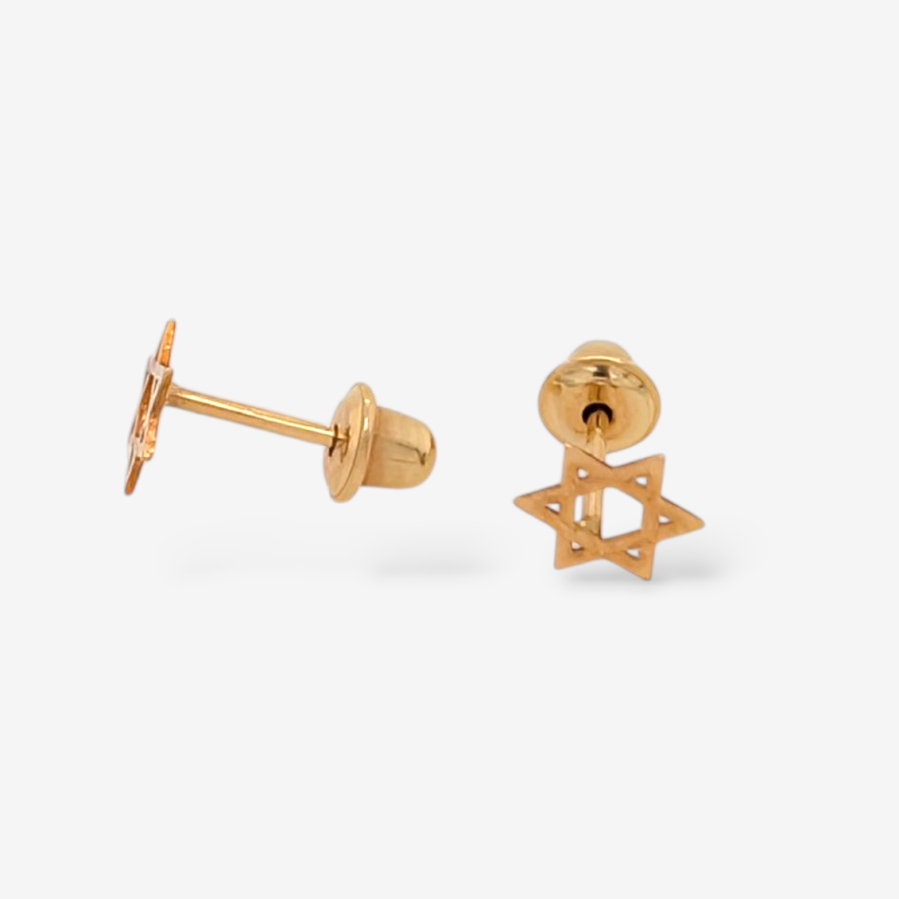 Zarcillos (5.75 mm) Abridores Estrellas de David - Oro Amarillo 18Kts