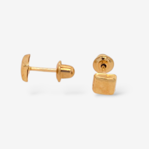 Zarcillos (4 mm) Abridores Figura Cuadrado - Oro Amarillo 18Kts