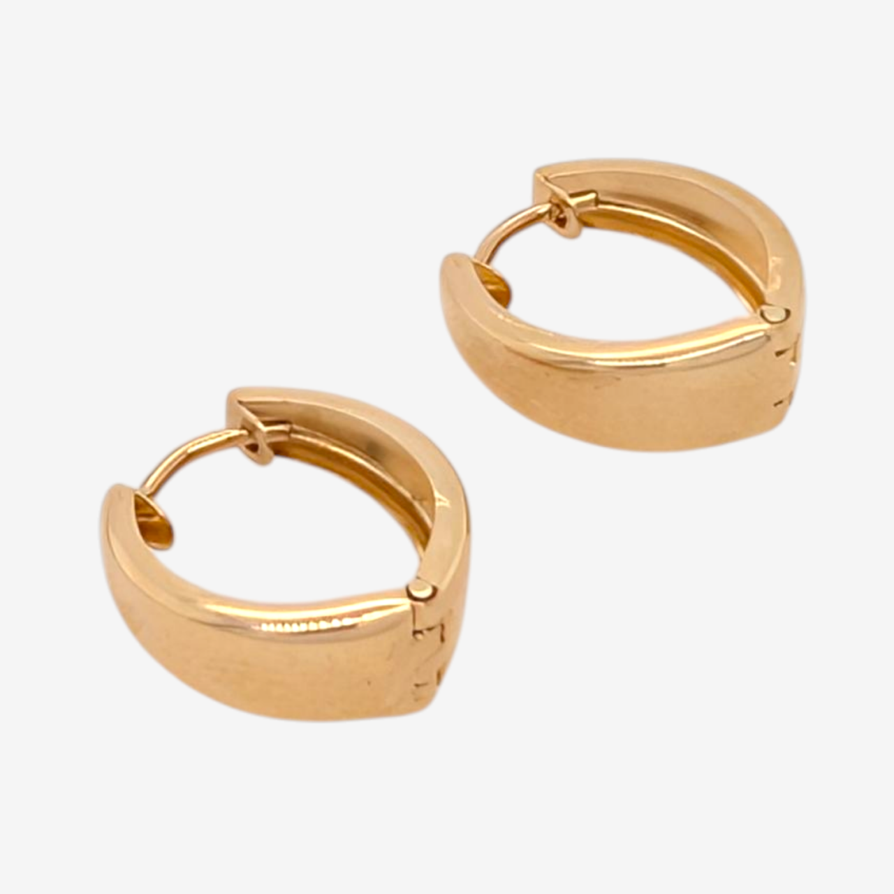 Zarcillos (13 mm)  Huggies Gota Plana Light (5 mm) - Oro Amarillo 14Kts