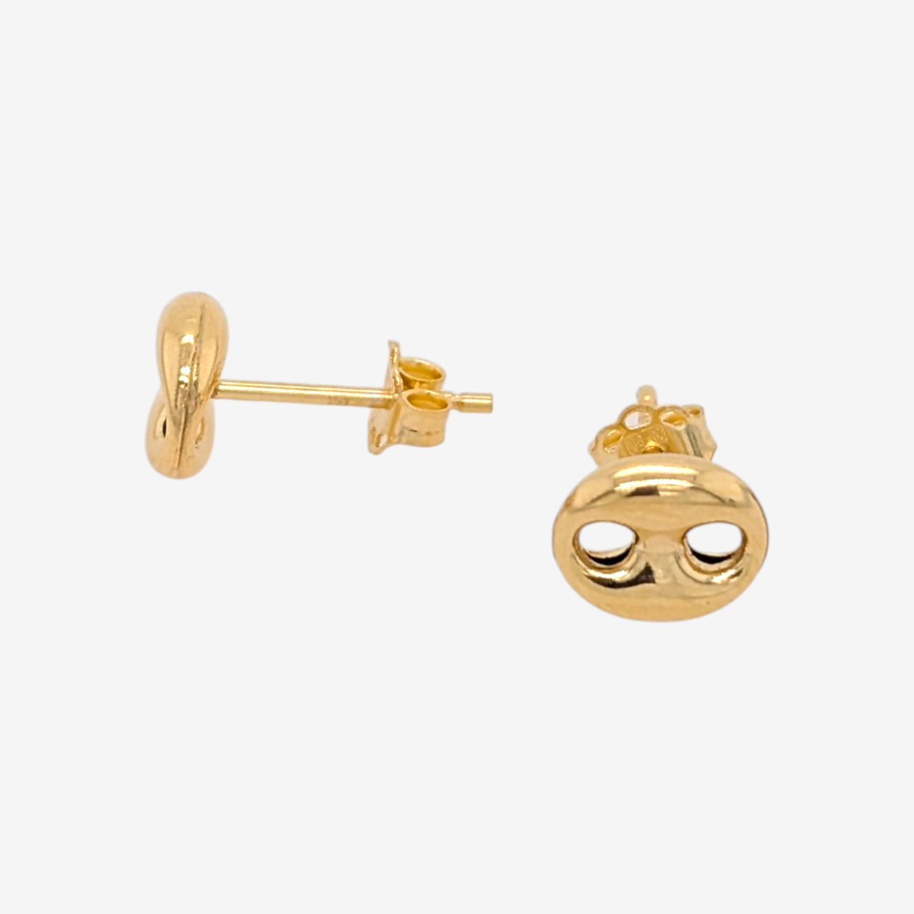Zarcillo (8 mm x 6.3 mm) Post Botón Mariner Puff - Oro Amarillo 14Kts