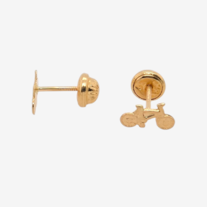 Zarcillos (4 mm x 8 mm) Motocicleta Screwbacks - Oro Amarillo 18Kts