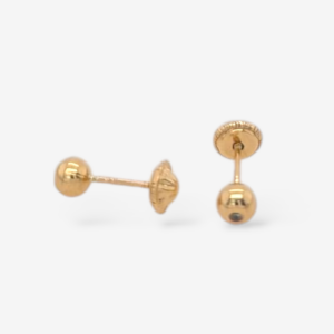 Zarcillos (4 mm) Screwback c/ Zircones Embutidos - Oro Amarillo 18Kts