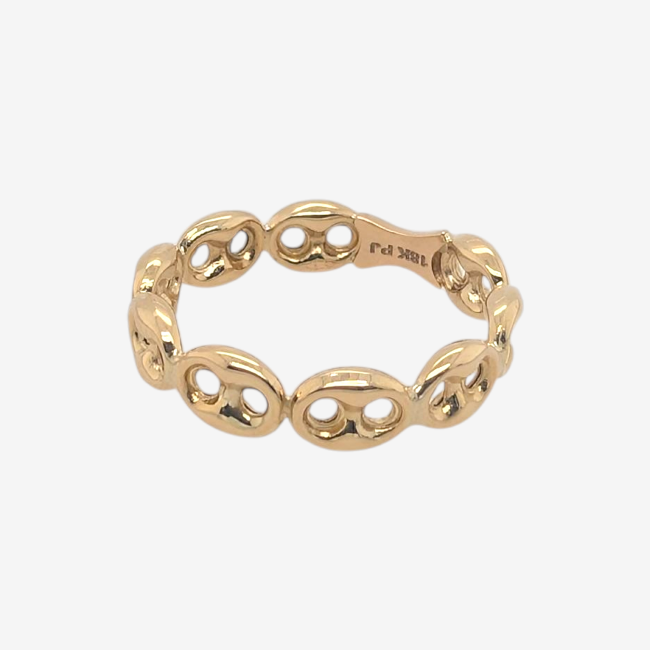 Anillo (5 mm) Tejido Mariner Puff Rígido - Oro Amarillo 18Kts
