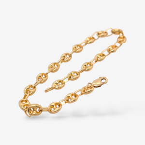 Brazalete (17 cm) Tejido Mariner Puff c/ Cierre Lobster (4.8 mm) - Oro Amarillo 14Kts