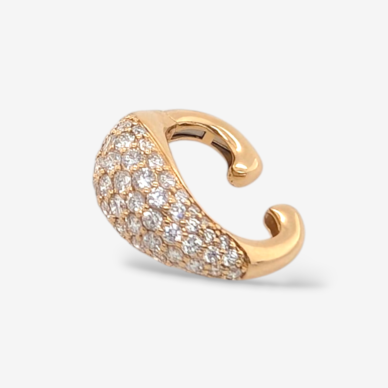Zarcillo (1.25 Ct) Unitario Ear Cuff Clip Diamantes Naturales Pave (18 mm x 8.6 mm) - Oro Amarillo 18Kts